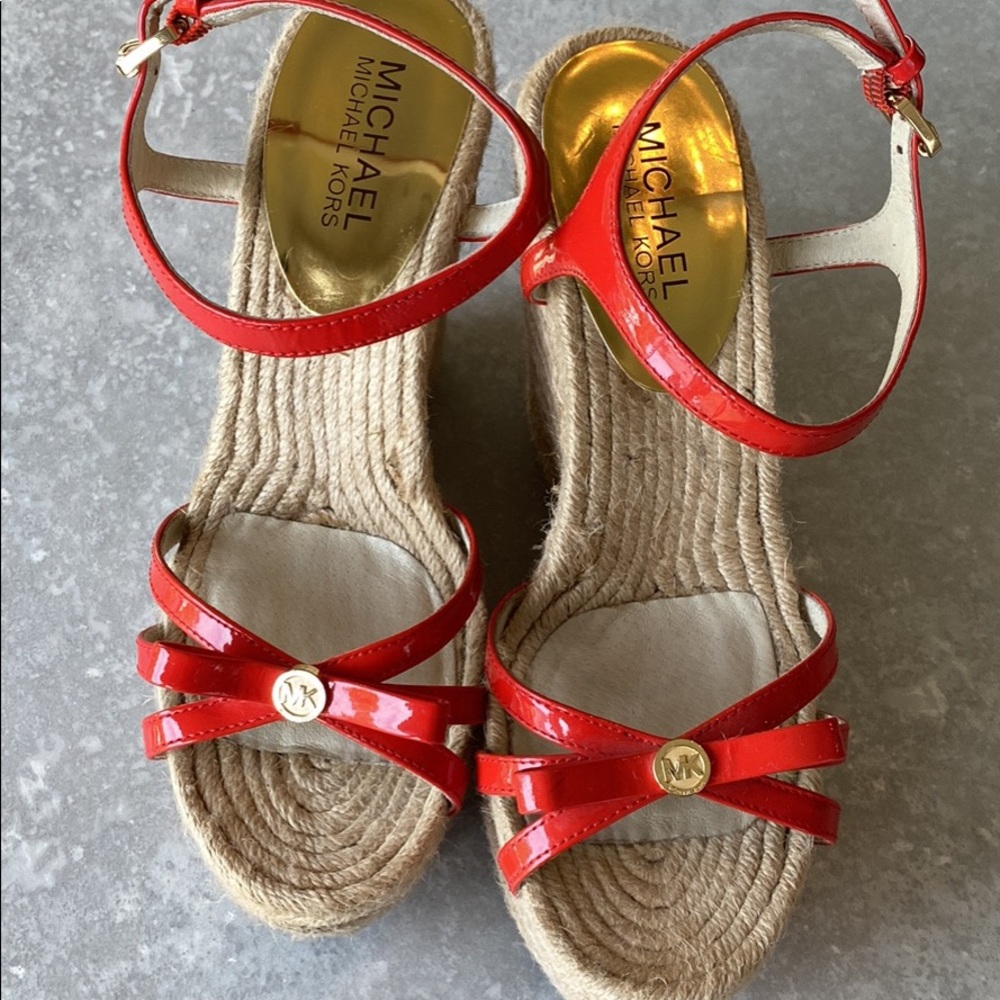 Michael Kors coral wedges size 7